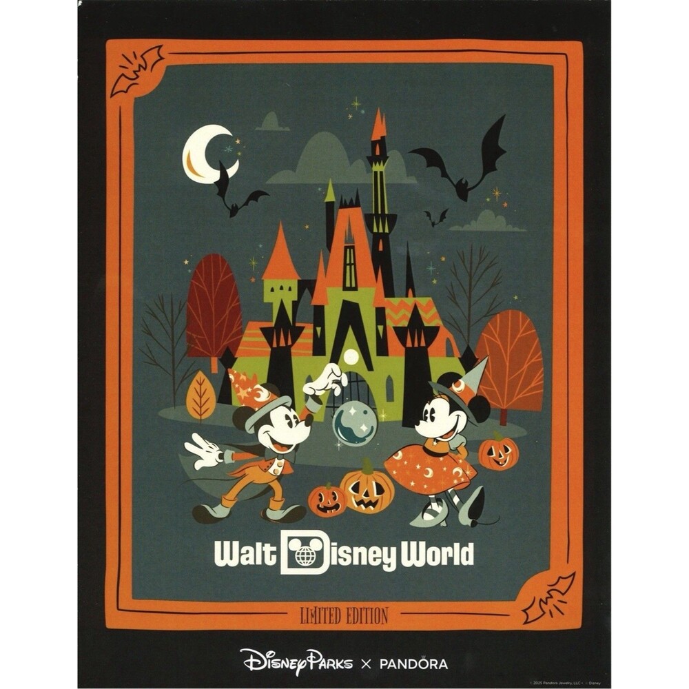 Pandora 2025 Disney  Cruise Line Halloween Spooky Tree Lithograph Print LE